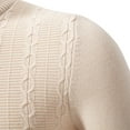 thumbnail image 5 of Hinvhai Men's Quarter Zip Sweater Slim Fit Casual Knitted Turtleneck Pullover Mock Neck Polo Sweater Beige 12(XL), 5 of 8