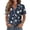 Blue, variant on Women Halloween Spider Web Pattern Short Sleeve Polo Tops Lapel Half Button Casual Fall Daily Holiday Shirts Gray 2XL