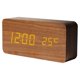 thumbnail image 1 of Yuarrent Despertador LED de madera digital Dormitorio Cabecera Escritorio Control de voz Despertar Relojes Calendario Decoración Temperatura Decoración del hogar Madera Marrón, 1 of 6