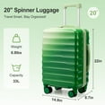 thumbnail image 2 of Ktaxon Valise Rigide à Roulettes Pivotantes de 20”, avec Serrure TSA, Valise Légère et Durable pour le Voyage, Vert, 2 of 14