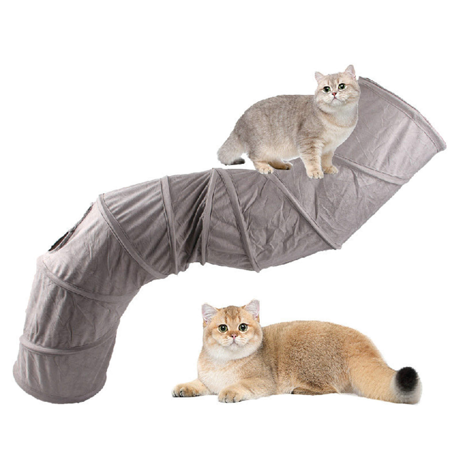 Mightlink Cat Tunnel Toy Large Space Sshaped Collapsible Play Tubes