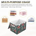 thumbnail image 6 of Yayeee Collapsible Cube Storage Bin with Lid Fabric Closet Decorative Basket with Handles, Green Christmas Candy Canes, 6 of 7