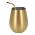 thumbnail image 2 of Gobelet à Vin 500ml Verre à Vin Doré Simple Couche Chope à Bière en Acier Inoxydable 304 avec Paille Réutilisable pour Bar Maison2, 2 of 7