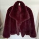 thumbnail image 1 of Abrigo de piel esponjosa degradada para mujer, chaqueta de piel de zorro sintética con cuello de piel grande de lujo, abrigos para mujer 2025, 1 of 5