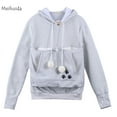 thumbnail image 6 of One opening Unisex Cat Ear Big Kangaroo Pouch Hoodie Long Sleeve Pet Cat Dog Holder Carrier Sweatshirt (Red, M), 6 of 7