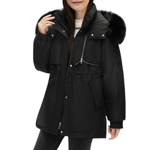 Lenago Winter Quilted Coat For Women Full Coverage Quilted Jackets With Long Sleeves Zipped Up Solid Color Winter Fashion Outdoors Clothing Casual Daily Essential Outerwear Coats
