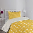 thumbnail image 2 of Ambesonne Romantic Quilted Coverlet 2 Pcs, Heart Shapes and Dots, Twin Size, Yellow White, 2 of 4