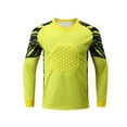 thumbnail image 2 of Sinleey Men Soccer Jersey Uniform Long Sleeve Goalkeeper Football Training Top Padded T-shirts Yellow S, 2 of 7
