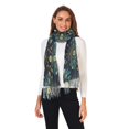 thumbnail image 2 of FORMRS Womens Scarf Winter Soft Long Big Warm Shawls Wrap Tassel Scarves, Gold Peacock Pattern, 2 of 9