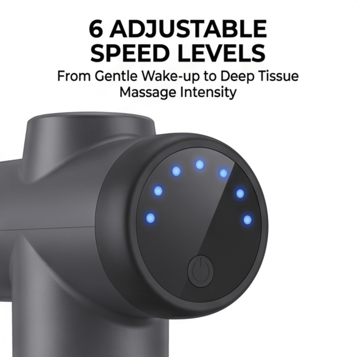 Deep Tissue Massage Gun, Percussion Muscle Massager for Athletes, Handheld Fascia Gun with 6 Speeds & 4 Heads for Back Neck Pain Relief.