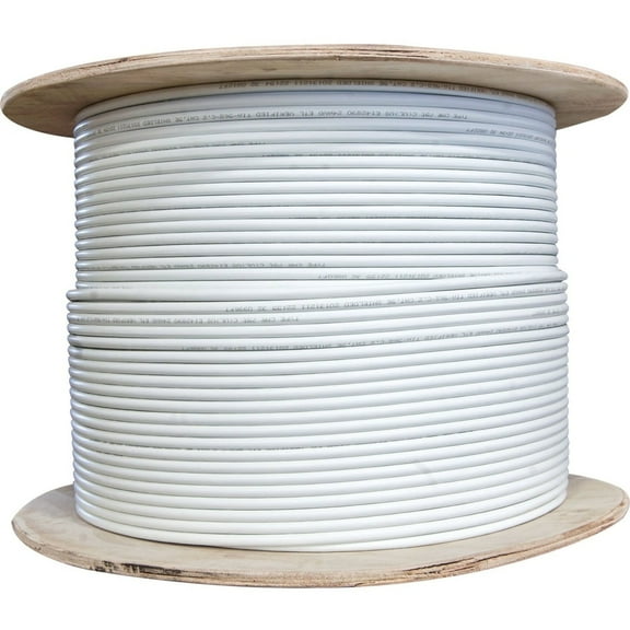 1000 Foot Bulk Shielded Cat6 White Ethernet Cable, Solid, Spool, (CMR) Riser Rated, 23AWG Network Cable, 4 pair Solid Bare Copper, ( FTP) Internet Patch Cable, CableWholesale