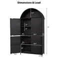 thumbnail image 4 of Armoire de Rangement Extérieure en Osier Arquée de 72 Pouces, Remise de Rangement Verticale en Rotin d'Extérieur à 4 Portes avec Tablettes Ajustables, Porte-Serviettes d'Extérieur pour Jardin, 4 of 4