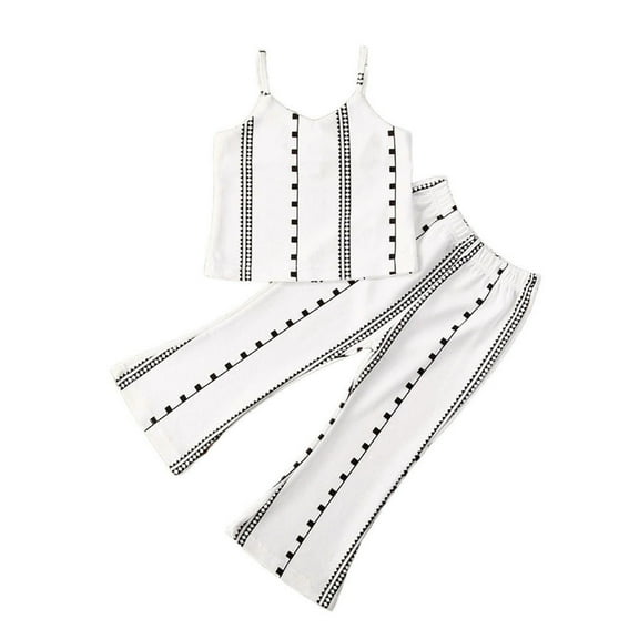 Odeerbi Baby Girls Boys Clothes Baby Outfits Shirts Sets Toddler Kids Soft Suspenders Striped Tops vest Flared Pants