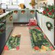 thumbnail image 1 of Fiudx Liquidación de ofertas flash 2 alfombrillas y tapetes de cocina navideños para el suelo, alfombrilla antideslizante, decoración de cocina con Feliz Navidad, juegos de alfombrillas de cocina, de, 1 of 6
