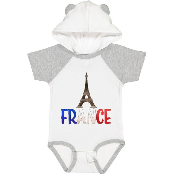 Inktastic France Eiffel Tower Flag in Text Boys or Girls Baby Bodysuit