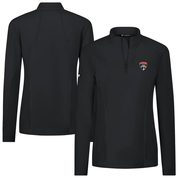 Women's Levelwear Black Florida Panthers Upright Quarter-Zip Pullover