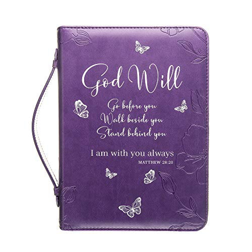 A PURPLE & BROWN CLUTCH TYPE BIBLE COVER STORAGE BAG 
