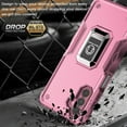 thumbnail image 5 of TJS for Samsung Galaxy S25 Ultra Phone Case, [Military Grade] Heavy Duty Magnetic Support Ring Kickstand Cover for Galaxy S25 Ultra (Pink), 5 of 7