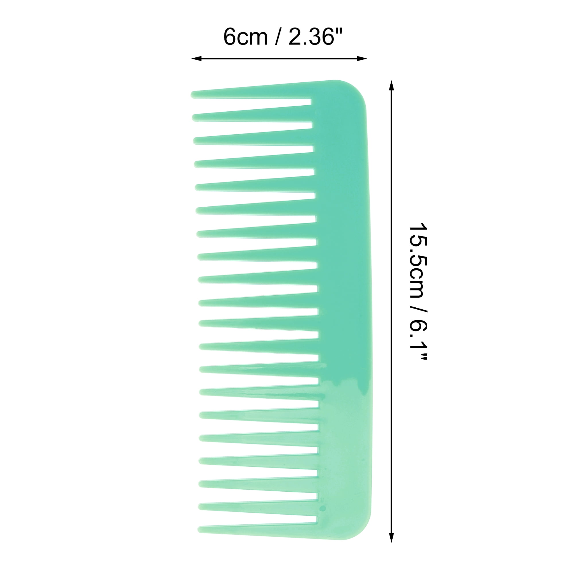 Unique Bargains 1 Pc Flat Style Wide Tooth Comb for Curly Thin Hair Green