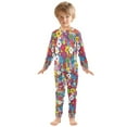 thumbnail image 6 of FORMRS Long Sleeve Top and Pants Pajama Set for Niños 2-Piece Sleepwear, Sizes 18M-8Y, Whimsical Floral, 6 of 6