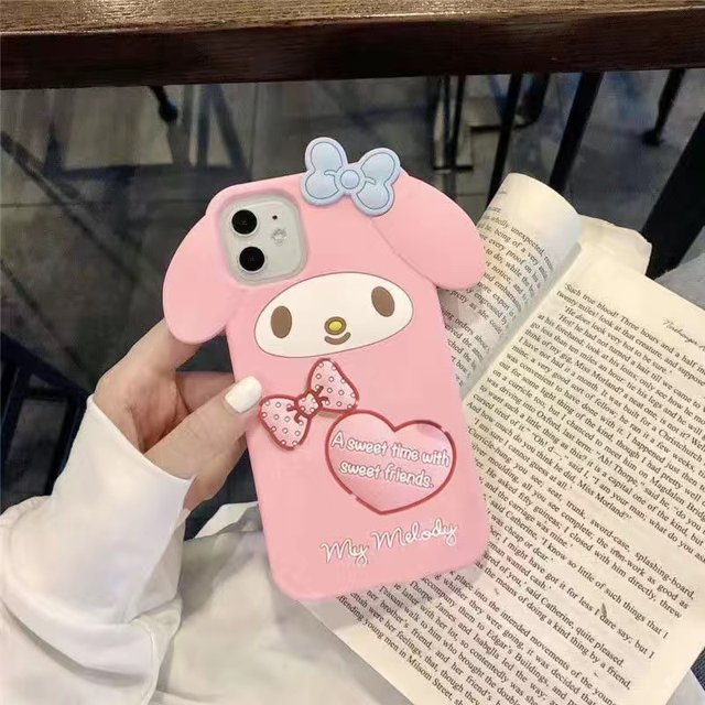 Sanrio-funda de teléfono My Melody rosa con cordón, carcasa a prueba de golpes para Iphone 11, 12, 13, 14 Pro Max, Mini, X, Xs, Xr, 7, 8 Plus, SE 2020 qiuyongmign unisex