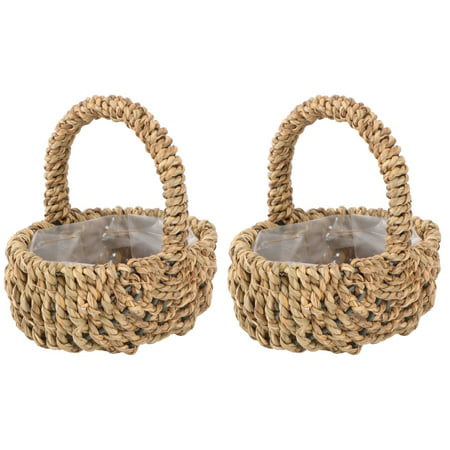 

NUOLUX Flower Flowerpot Basket Woven Pot Rattan Knit Baskets Laundry Basket Vase Straw Arrangement Weaving Decorative Wicker