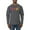 Charcoal, variant on Peace Love Baseball Sports Mens Long Sleeve Shirt, Heather Grey, Medium