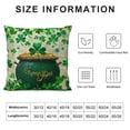 thumbnail image 5 of Leisuo Happy St Patrick's Day Lucky Four Leaf Clovers Cream Burlap Decorative Square Pillow Case Cover Pillowcase for Bedroom Sofa Party, 5 of 5