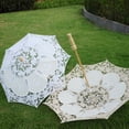 thumbnail image 3 of Yindaity Lace Sun Parasol Umbrella Bridal Wedding Dancing Party Photo Show,Beige, 3 of 3