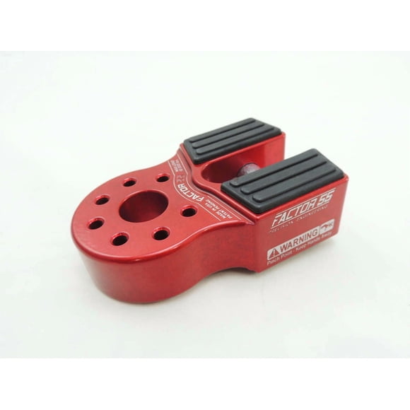 Factor 55 Winch Cable Shackle Mount 00375-01 Flat Splicer; Fits 3/4 Inch Screw Pin Hook; For Synthetic Winch Rope Diameters Up To ½ Inch; 16000 Pound Load Capacity; Splice-On; Foldable; Red