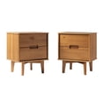 Walker Edison MidCentury Modern 2Drawer Solid Wood Nightstands