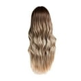 thumbnail image 2 of SUCS Human Hair Wigs For Women Black Color Natural Lace Hair Long Pear Flower Curly Wig Brown And White Gradient Color Wig, 2 of 5