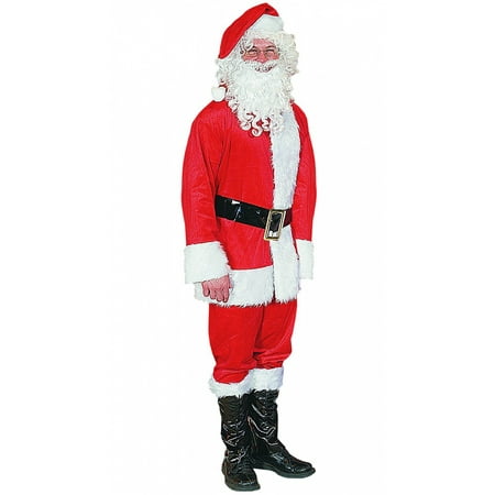 Polyester Santa Suit Adult Costume - Standard