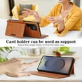 thumbnail image 5 of ELEHOLD Detachable Magnetic Wallet Case for Samsung Galaxy S25, 3-in-1 PU Leather Folio Kickstand  Card Slots Mag Safe Charging Detachable Flip Wallet Case Cover with Card Holder,Brown, 5 of 8