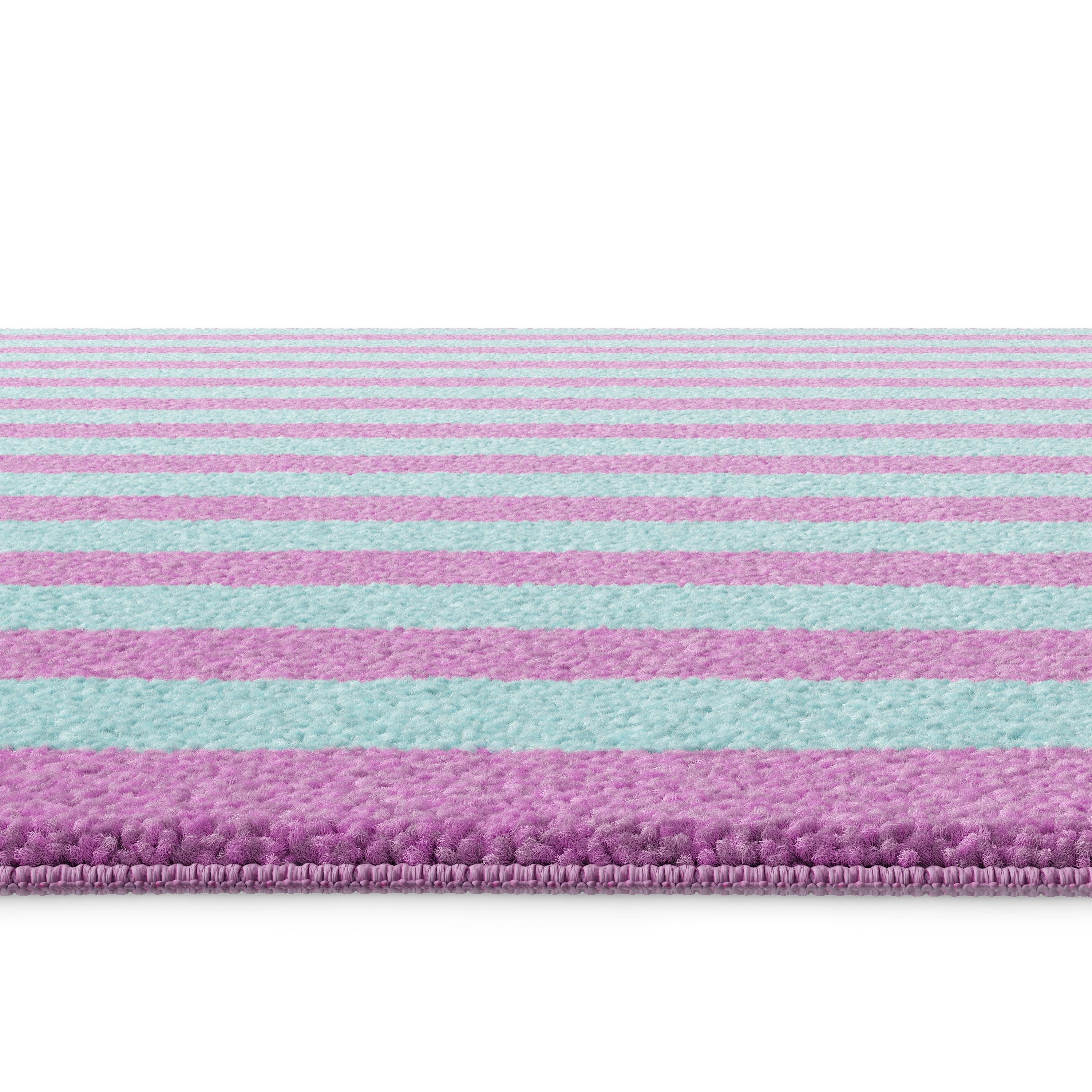 Mainstays Kids Tufted Pink and Light Purple Stripe Washable Area Rug, 3' x 5'