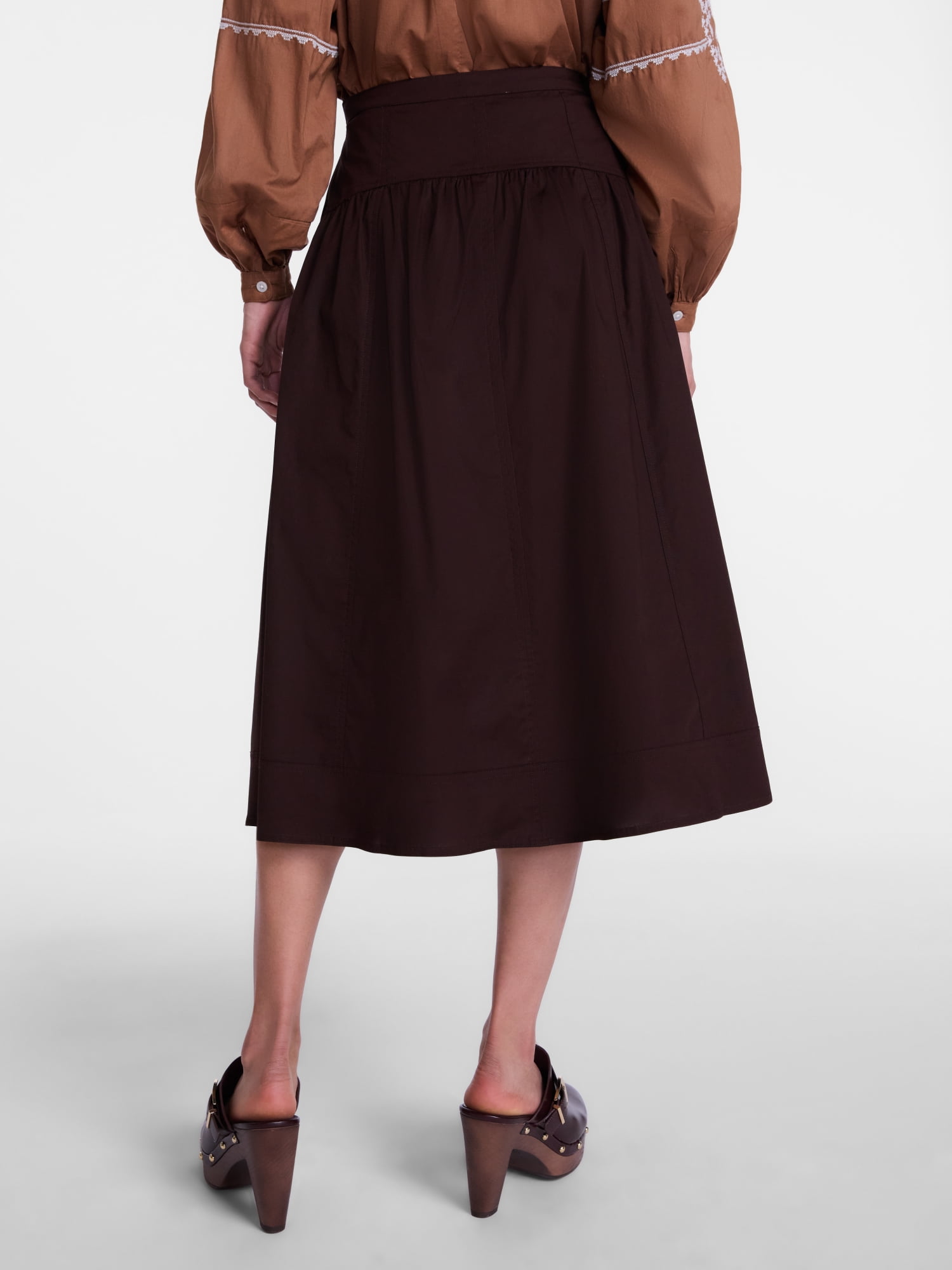 Scenario Women's and Women's Plus Tie Waist Midi Skirt, Sizes XS-4X