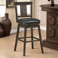 thumbnail image 4 of Costway Set of 2 Swivel Bar Stool 29 inch Upholstered Pub Height Bar Chair with Rubber Wood Leg Low Back, 4 of 10