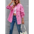 thumbnail image 3 of Solid Color Distressed Jacket, Pink, Large, 3 of 5
