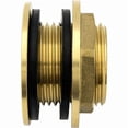 thumbnail image 4 of 3/4 Inch (20/27) High Quality Stainless Steel Brass Bulkhead Fitting + 2x Free Rubber Gaskets, Bulkhead Fitting for Water Faucets, Rain Barrel, Container, IBC Tank, 4 of 5