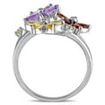 thumbnail image 4 of Everly Women's Garnet and Citrine Amethyst Peridot Sterling Silver Ring, 4 of 8