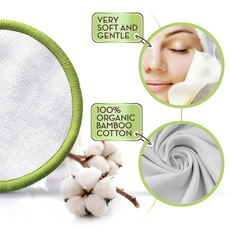 7 reusable make-up remover cotton pads with washing net - Bachca
