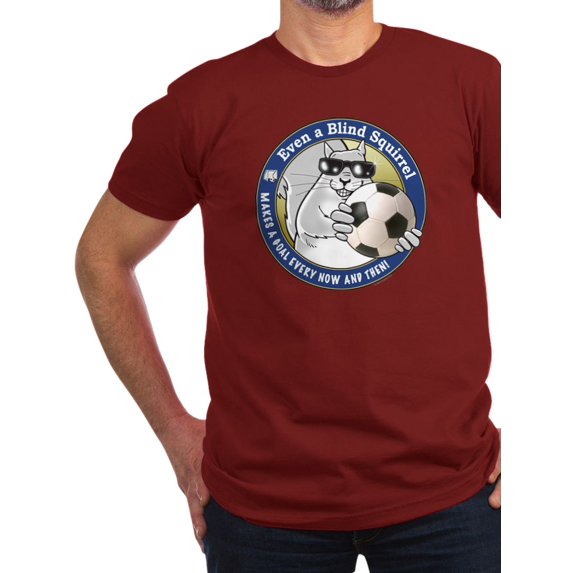 CafePress - Soccer Blind Squirrel Men's Fitted T Shirt (Dark) - Men's Fitted T-Shirt