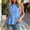 Blue, variant on Women Sleeveless Round Neck Button Down Ruffle Peplum Blouse Casual Solid Color Top
