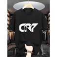 thumbnail image 2 of Camiseta con estampado del alfabeto para adolescentes: camiseta de manga corta de algodón transpirable con diseño de CR7, camiseta deportiva lavable a máquina para niños y niñas, ideal para jugar al, 2 of 7