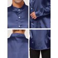 thumbnail image 6 of Lars Amadeus Men's Satin Band Collar Long Sleeve Slim Fit Solid Dress Shirts, 6 of 6