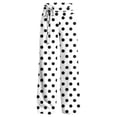 thumbnail image 2 of Lmnyox Women's Pants Polka Dots Cotton Pull On High Waist Pants Fashion Lightweight Lounge Trousers with Pockets, 2 of 6
