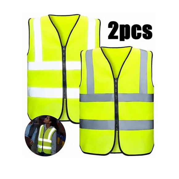 Chaleco de seguridad reflectante de 2 piezas, alta visibilidad, protección de 360 grados, fácil limpieza, chaleco de seguridad ligero, ropa de trabajo.