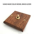 thumbnail image 5 of 3X 86 Type Solid Wood Panel Switch Wall Light Retro Brass Toggle Switch Wood Grain Electrical Switch Socket 1- Switch, 5 of 8