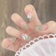 thumbnail image 2 of Uñas postizas acrílicas de cobertura completa, uñas postizas con abalorio de perlas, diseños gráficos de mariposas para mujeres y niñas, decoración artística de uñas DIY, 2 of 5