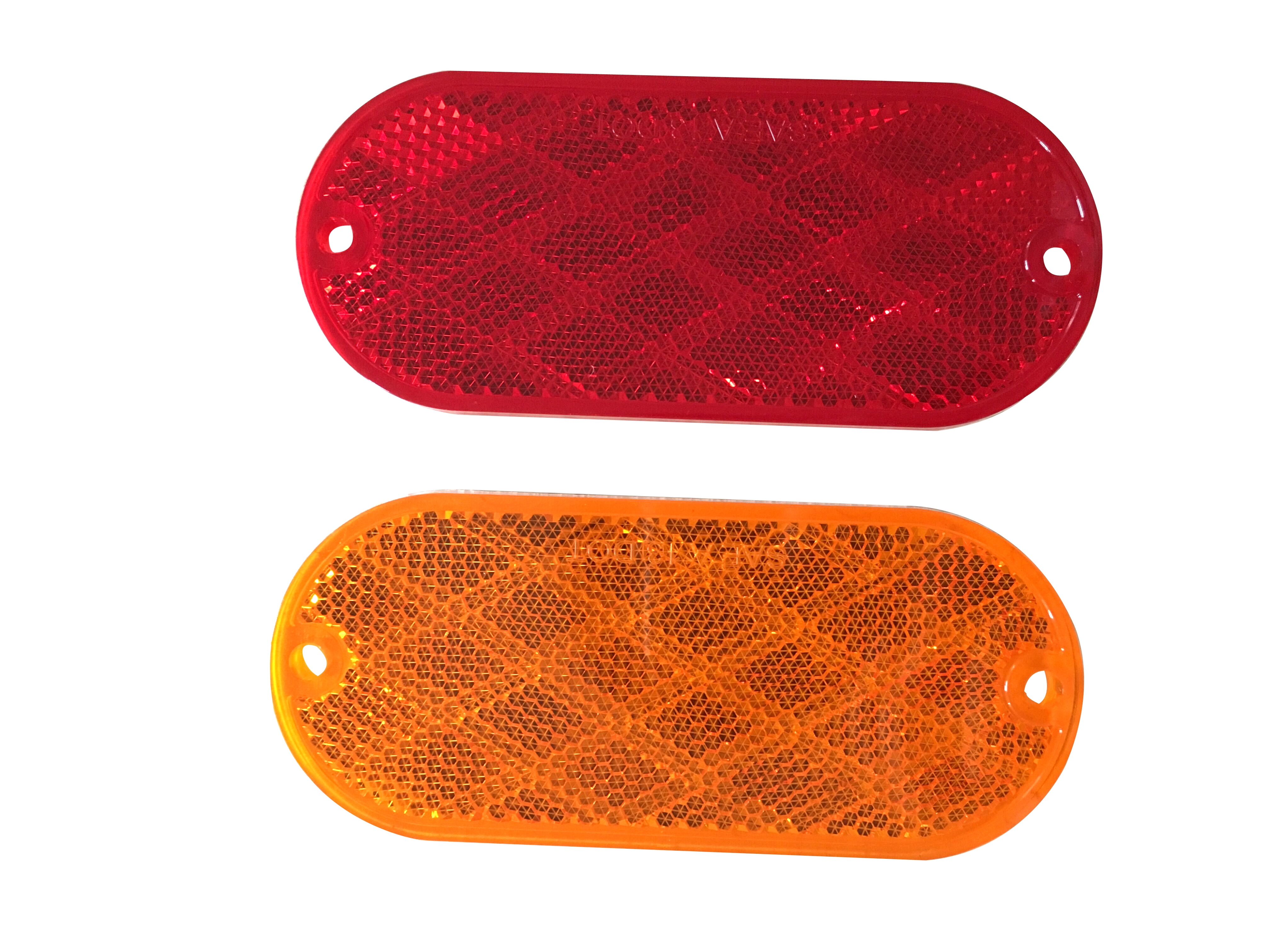 MaxxHaul 50016 Oval Reflectors 10 Red-10 Amber Self-Attaching Or Drill Mount-DOT, 20 Pack